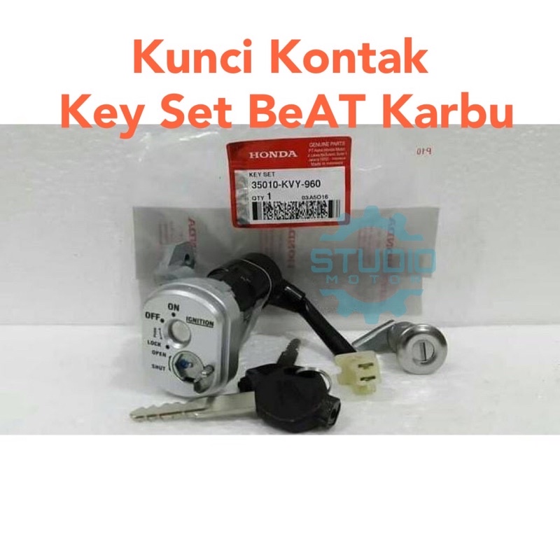 35010KVY960 KUNCI KONTAK SET + KUNCI SADEL JOK KEY SET ASSY Komplit  BEAT KARBURATOR CARBU 2008 2009 2010 2011 2012 35010-KVY-960