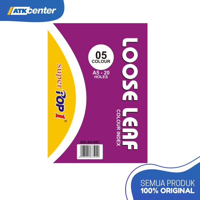 

Index / Divider / Pembatas Loose Leaf A5 (5 Color) Super Pop 1
