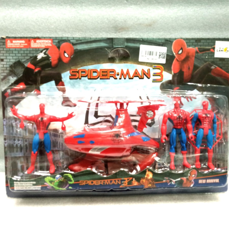 Mainan Figure Spiderman 3 mainan robot spiderman + helikopter 3011 TS