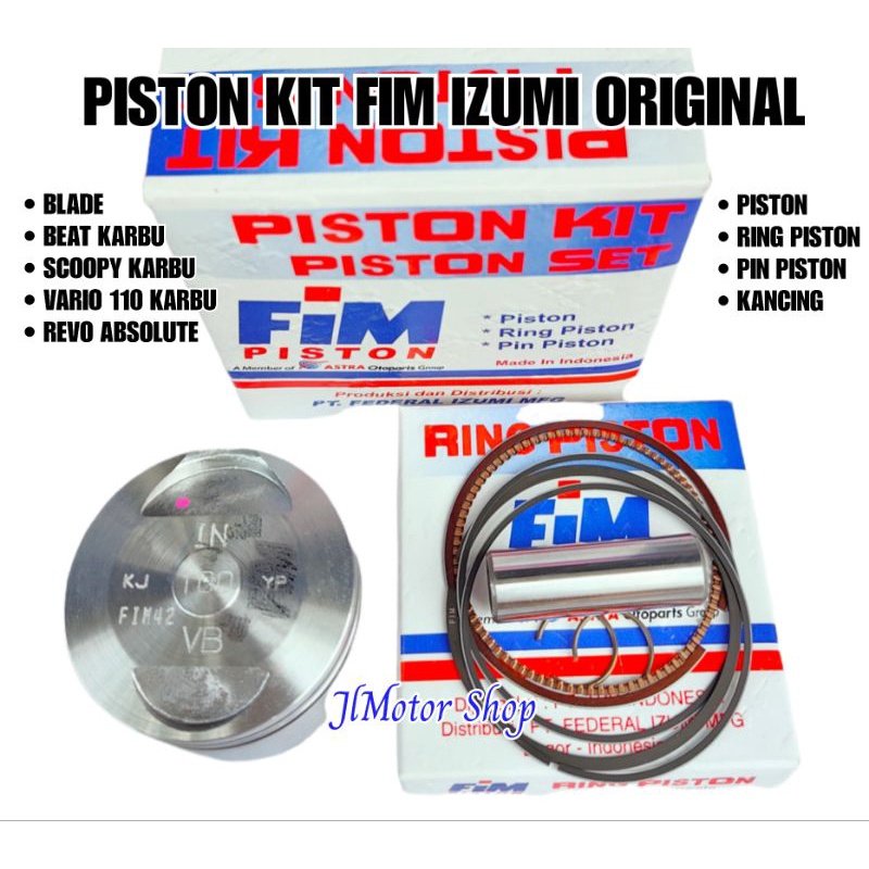 PISTON FIM BEAT KARBU SCOOPY KARBU VARIO 110 KARBU BLADE REVO SET PISTON RING PISTON SET