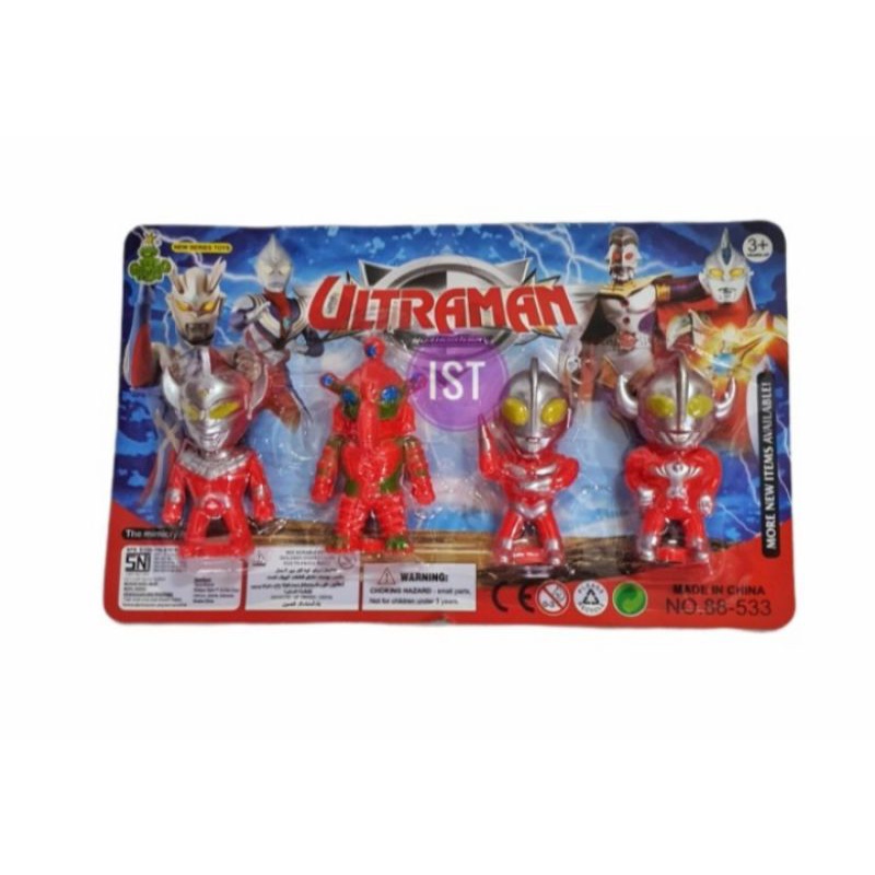 Mainan anak robot ultraman kerdil mini 4 pcs