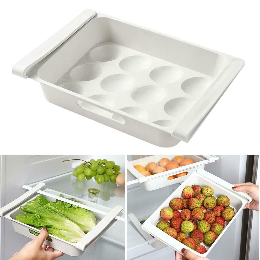 Solighter Kulkas Kotak Penyimpanan Telur Tahan Lama Rak Laci Kulkas Food Organizer Storage Tray