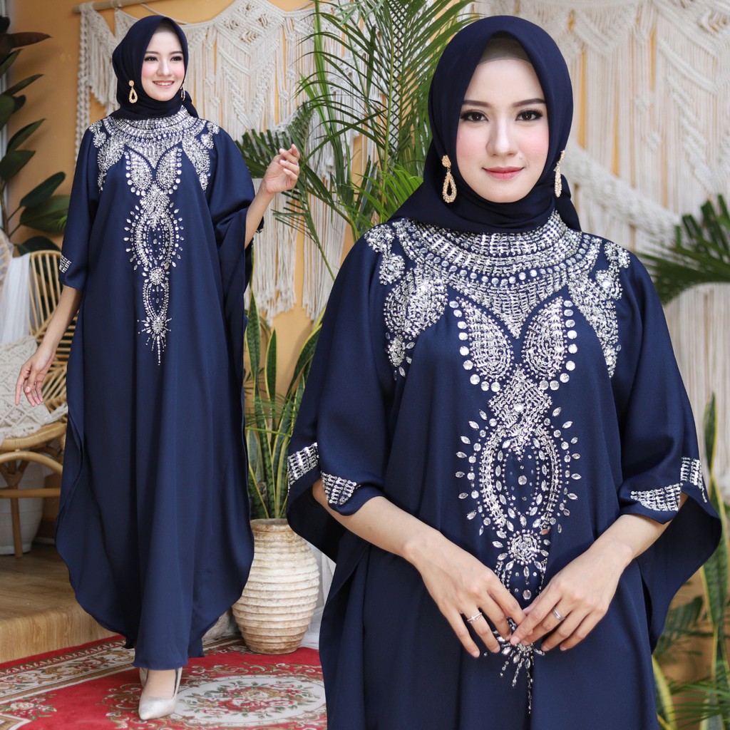Gamis Lebaran | Kaftan Muslimah Payet | KAFTAN FARIDA JUMBO XXL KAFTAN KALONG WOLLPEACH APLIKASI MANIK KAFTAN JUMBO KAFTAN PESTA
