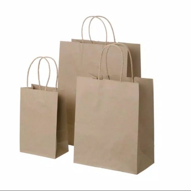 

paper bag/kantong kertas kraft warna coklat polos.