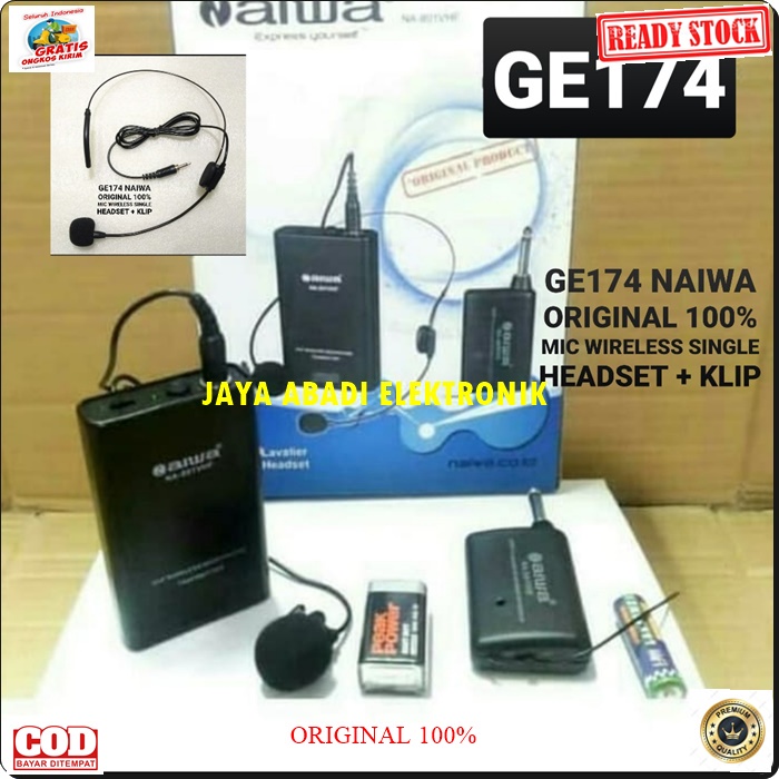 G174 AIWA MIC WIRELESS CLIP ON MIC BANDO HEADSET DAN MIC JEPIT KERAH BAJU VOKAL AUDIO JERNIH BISA UNTUK SEGALA JENIS ACARA PANGGUNG MICROPONE PROFESIOANAL PRODUK BERKHUALITAS HARGA TERJANGKAU