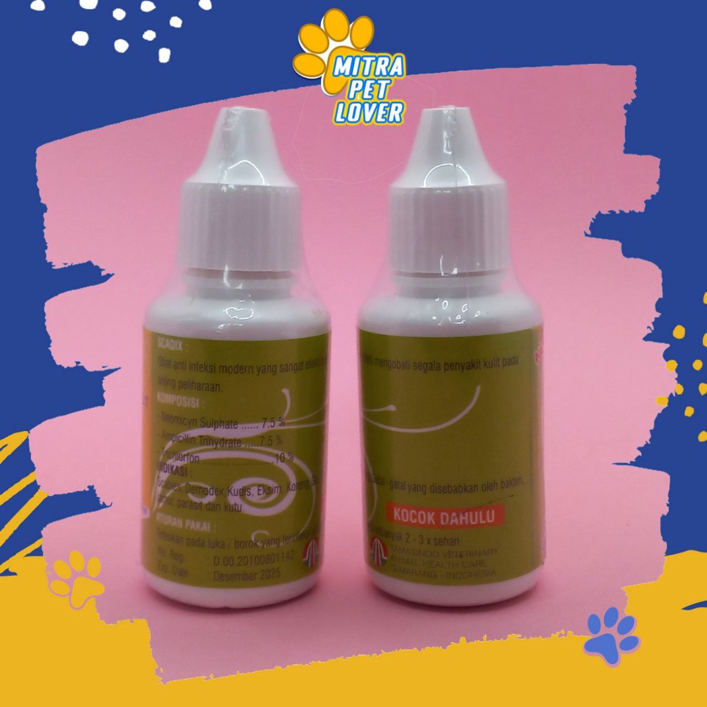 OBAT INFEKSI ANJING - SCADIX DOG DROP 30ML ORIGINAL - UNTUK SCABIES ANJING DOGGIE PUPPY KUDIS KURAP KORENG BOROK ANTI GATAL DEMODEX PET ANIMAL HEALTHCARE AND VETERINARY TAMASINDO OBAT KESEHATAN DAN VITAMIN TERNAK HEWAN BINATANG PELIHARAAN MITRAPETLOVER