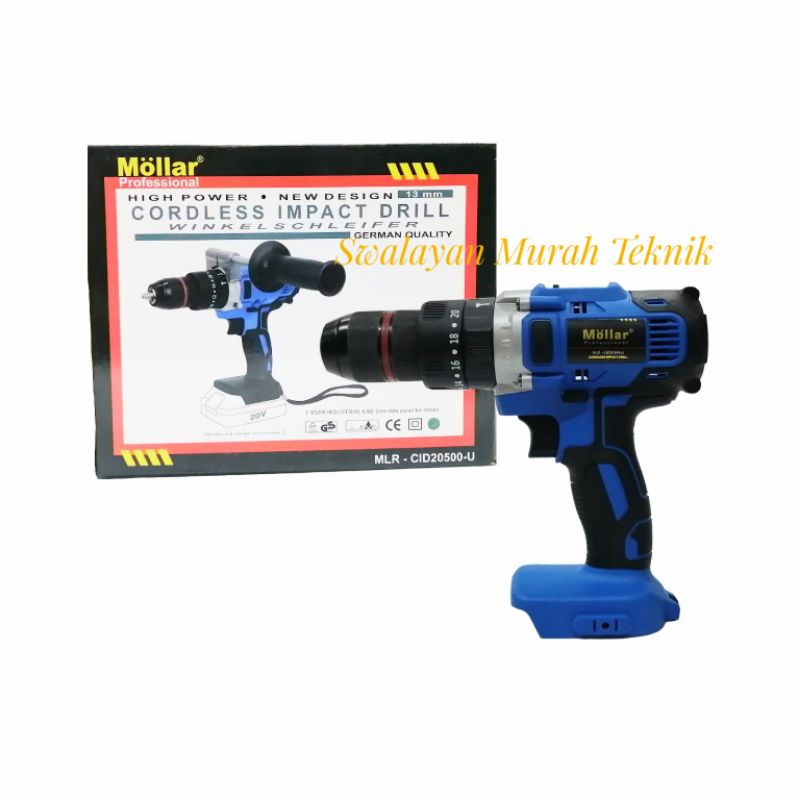 Mollar Cid20500-U/Ue Bor Beton Baterai Cordless Impact Drill 13Mm Brush 20V