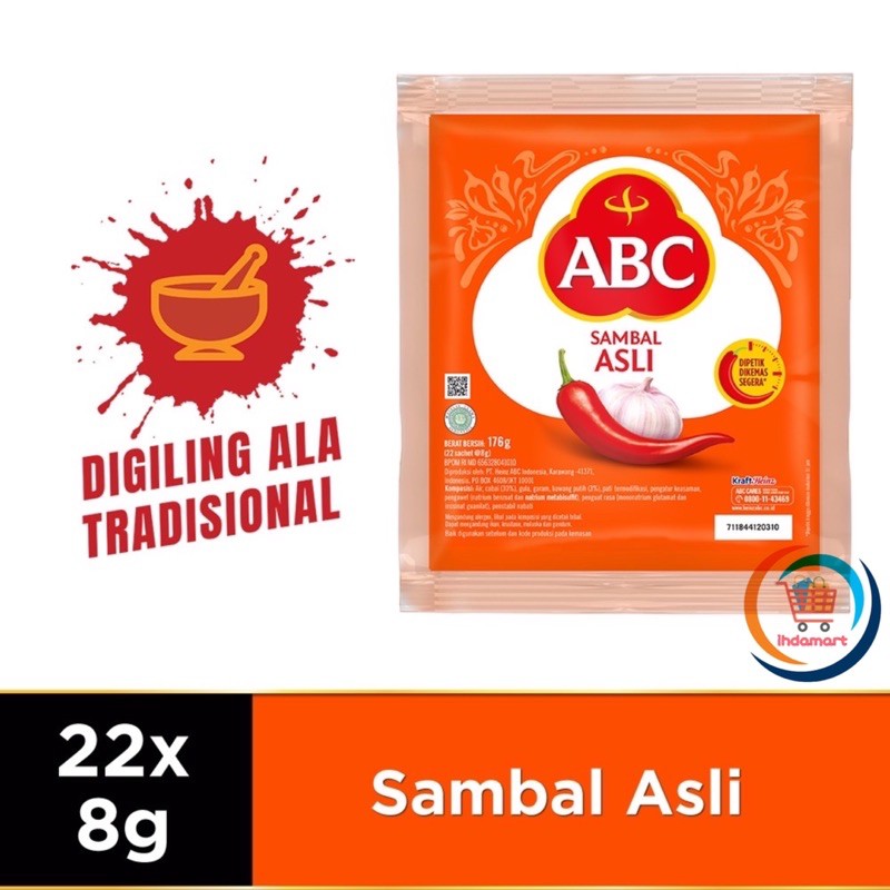 Saos Sambal ABC Sachet 8 gr x 22 pcs