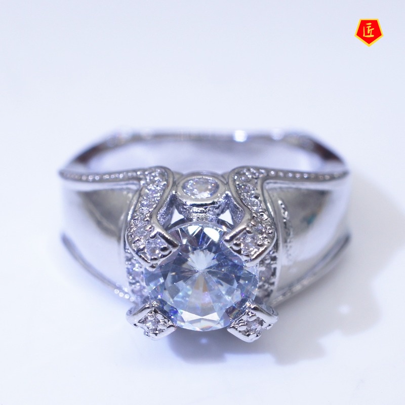 [Ready Stock]Crown Diamond Gold Ring Creative Personality