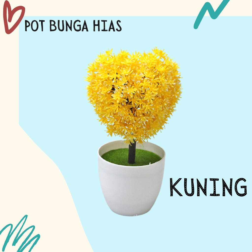 Satu7an PBP29 Tanaman Bunga Plastik Tanaman Hias Pot Bunga Dekorasi Rumah Artificial Flower-7