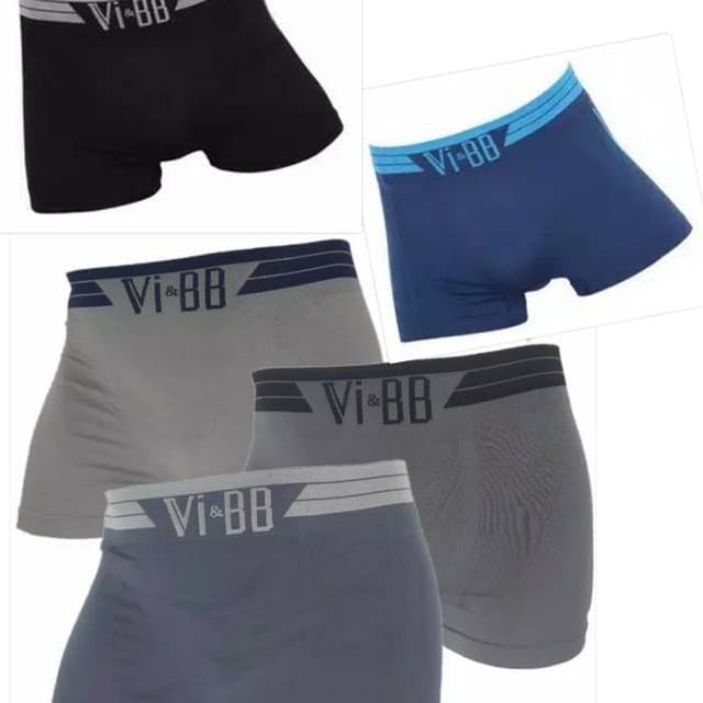 Vi-BB | Boxer Celana Dalam Pria Ve BB LEMBUT Bahan Rajut Steamless