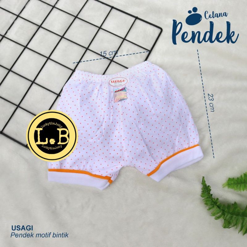 3pc Celana Pendek bayi Usagi bintik,salur,kotak/ Celana bayi pendek / Celana bayi pop polkadot