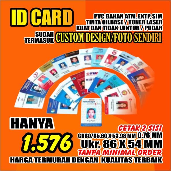 

ID Card Kartu Identitas Member Anggota Karyawan Parkir Siswa Pelajar