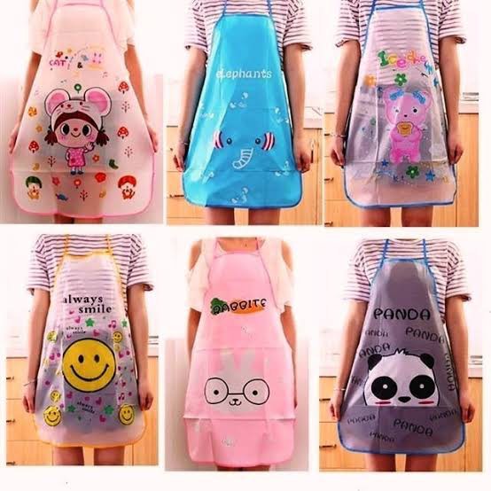 CELEMEK MASAK PLASTIK KARAKTER APRON WATERPROOF/ APRON MASAK KARAKTER