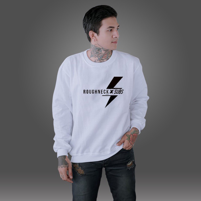 Sweater Pria Deas Off White Beludru Panas Musim Gugur Berkerudung Dingin Remaja Memakai-CN ROUGHNECK PUTIH