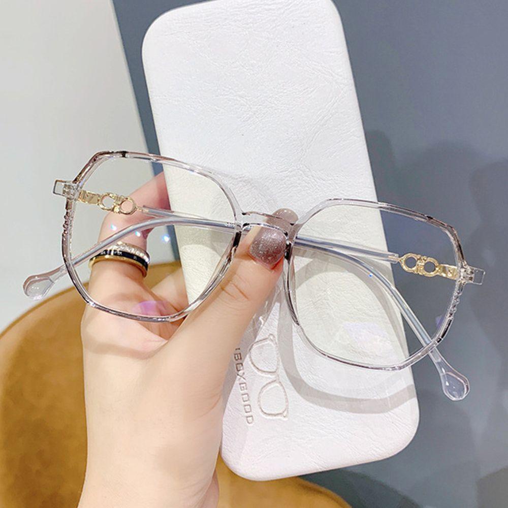 [Elegan] Kacamata Bingkai Temperamen Unik Retro Spectacles Fashion Transparan Kacamata Bingkai Sederhana Kacamata Anti Cahaya Biru