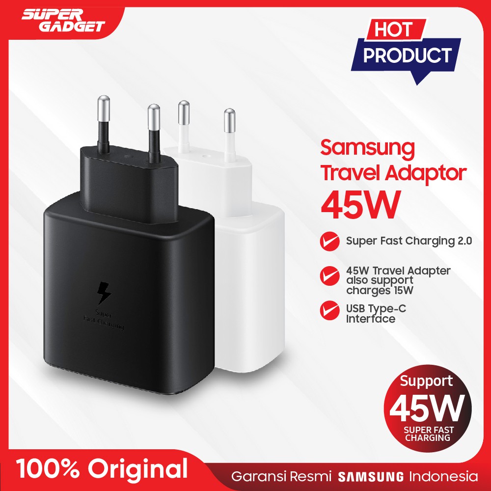 CHARGER SAMSUNG FAST CHARGING 45 WATT KEPALA CASAN PD 3.0 USB TYPE C