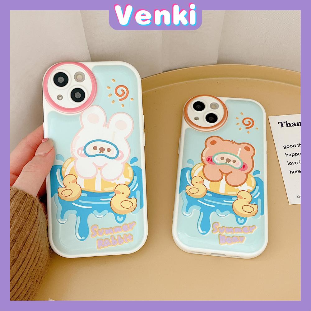 iPhone Case TPU Silicone Soft Case Airbag Shockproof Protection Camera Bear Rabbit Cartoon Cute Compatible For iPhone 11 Pro Max 13 Pro Max 12 Pro Max 7Plus xr XS Max