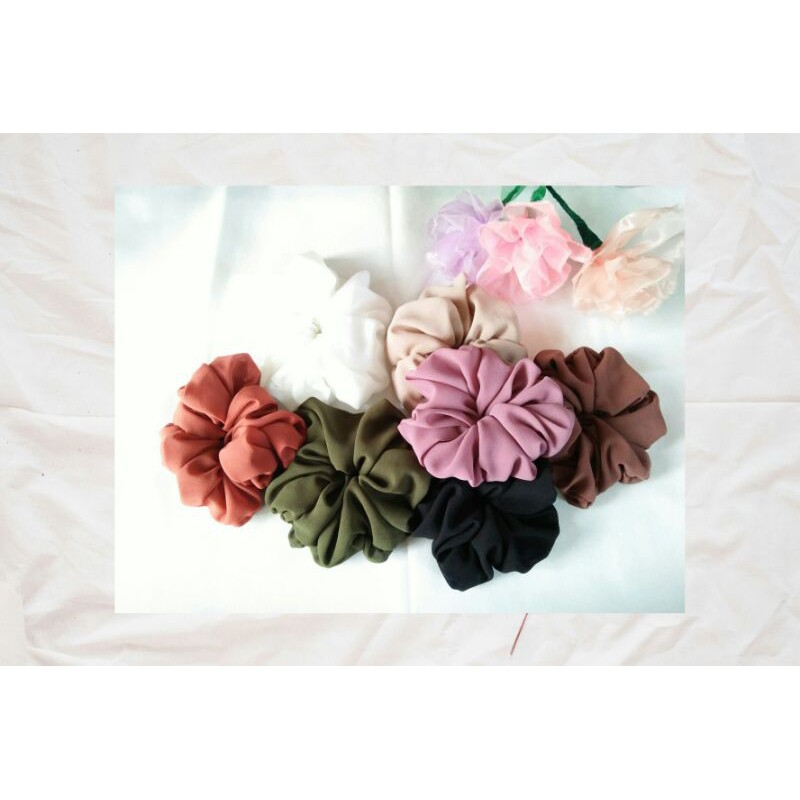 Scrunchies Premium Besar/Cepol Rambut Kenkinian