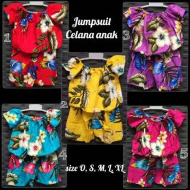 [PUSAT GROSIR KULAKAN] JUMPSUIT ANAK BALI ADA 6 SIZE / O S M L XL TGG / ECER DAN GROSIR