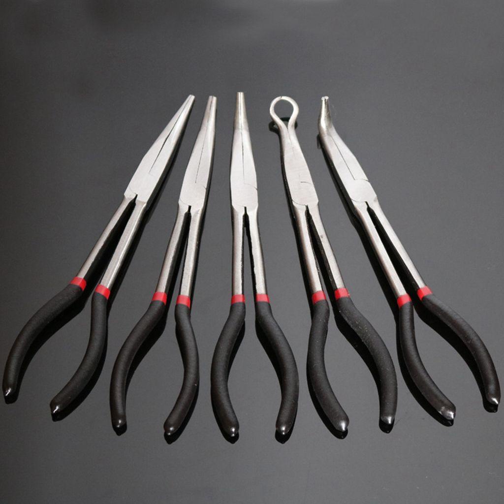 Lanfy Needle Nose Plier Extra Long 11in Grip Forceps Peralatan Mekanik Baja Berkualitas Electrician Gadget