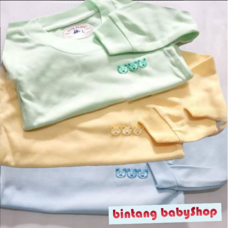 Kaos Oblong Bayi Tangan Panjang DOLPHIN 3Pcs