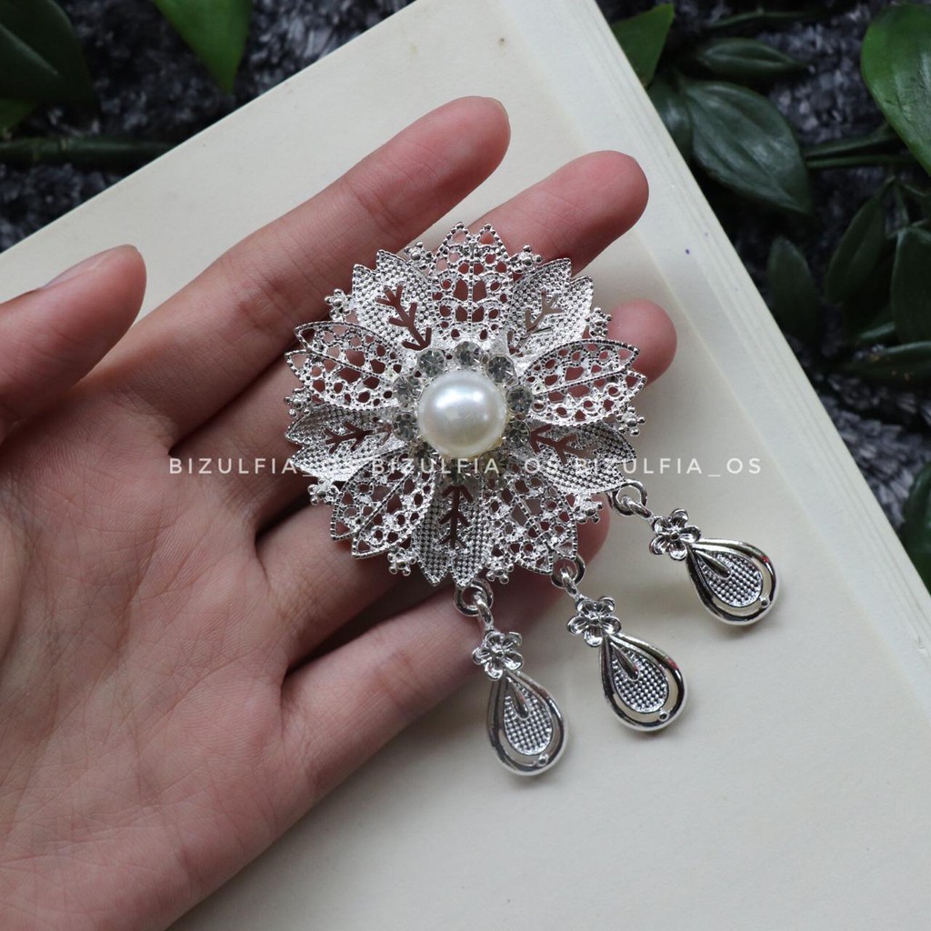 Bros kebaya / bros kutubaru / bros dada / bros cantik / bros branded / bros wanita / aksesoris cewek-Jsilver