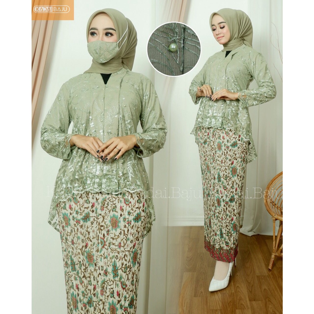 Setelan kebaya kartini busui friendly Brocade | Kebaya modern | Kebaya floy wisuda lamaran pernikahan Size M L XL XXL