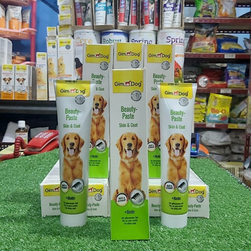 Vitamin Anjing GimDog Beauty Paste Skin & Coat 200gr + Biotin / Vitamin Penumbuh Bulu Anjing GIM DOG