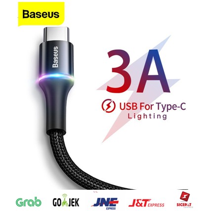 Kabel Data LED Baseus Halo Fast Charging Type-C 1M