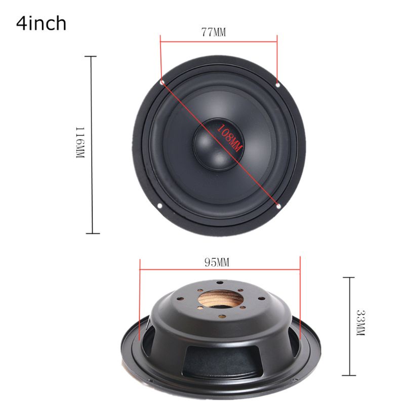 btsg 2Pcs 4/5/6.5 Inch Woofer Audio Speaker Auxiliary Bass Horn Passive Radiator Booster Bass Vibration Plate Vibrating Speaker Accessories Parts