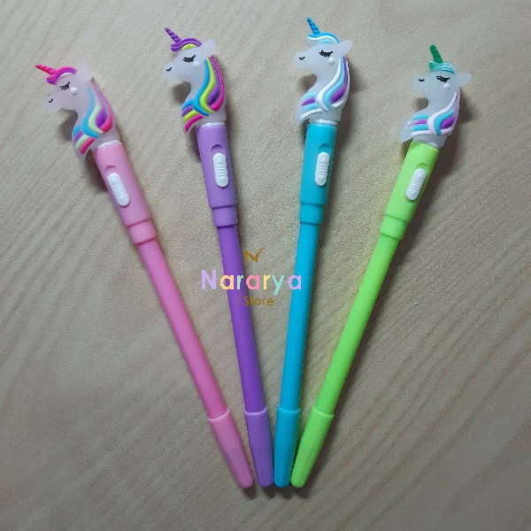 

Gel Pen Unicorn Lampu / Gel Pen Karakter / Gel Pen Lucu / Pulpen Lucu / Alat Tulis Sekolah