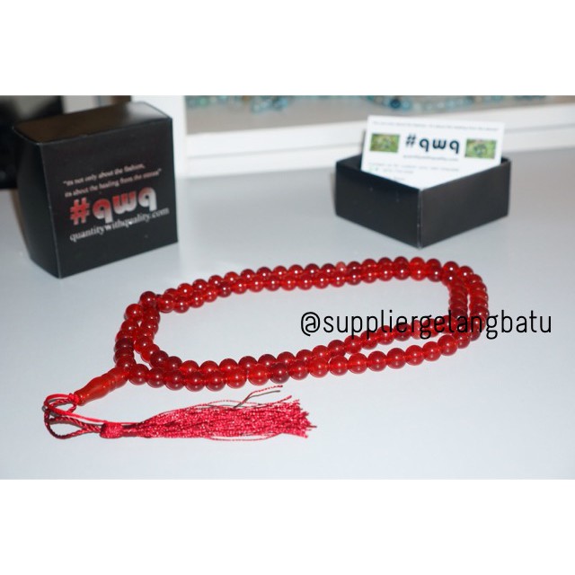 tasbih batu RED GARNET 99 butir premium tasbeh manau alam akik aksesoris bahan craft kerajinan