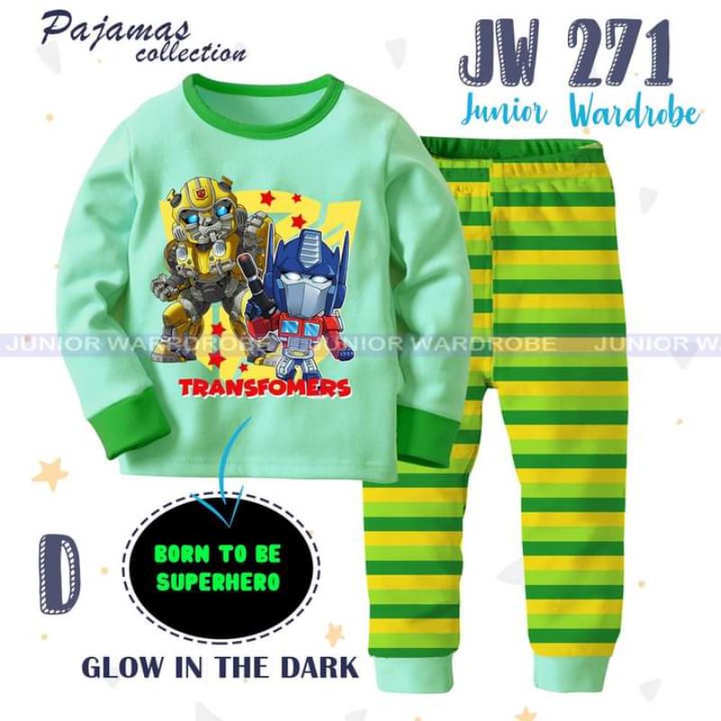 JW271 PIYAMA ANAK GLOW IN THE DARK