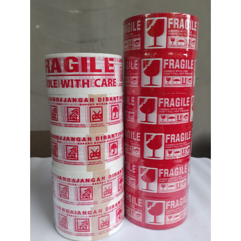 

Lakban Plakban Isolasi FRAGILE 48 mm 100 yard