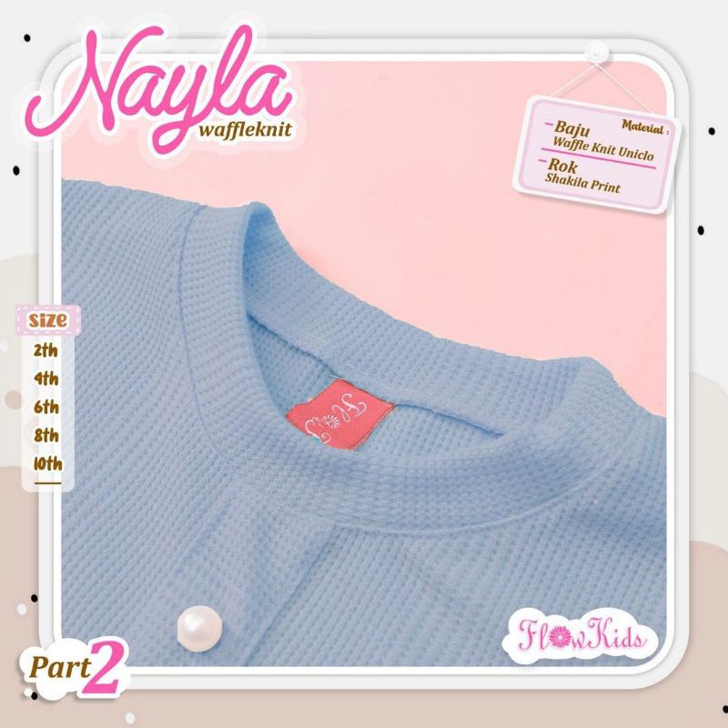 nayla set rok waffleknit by flowkids usia 2-10tahun | setelan anak perempuan