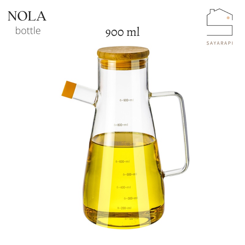 Botol Minyak Goreng Kaca Tanpa Sticker Tempat Teko Kecap Saos SAYARAPI NOLA 900ml