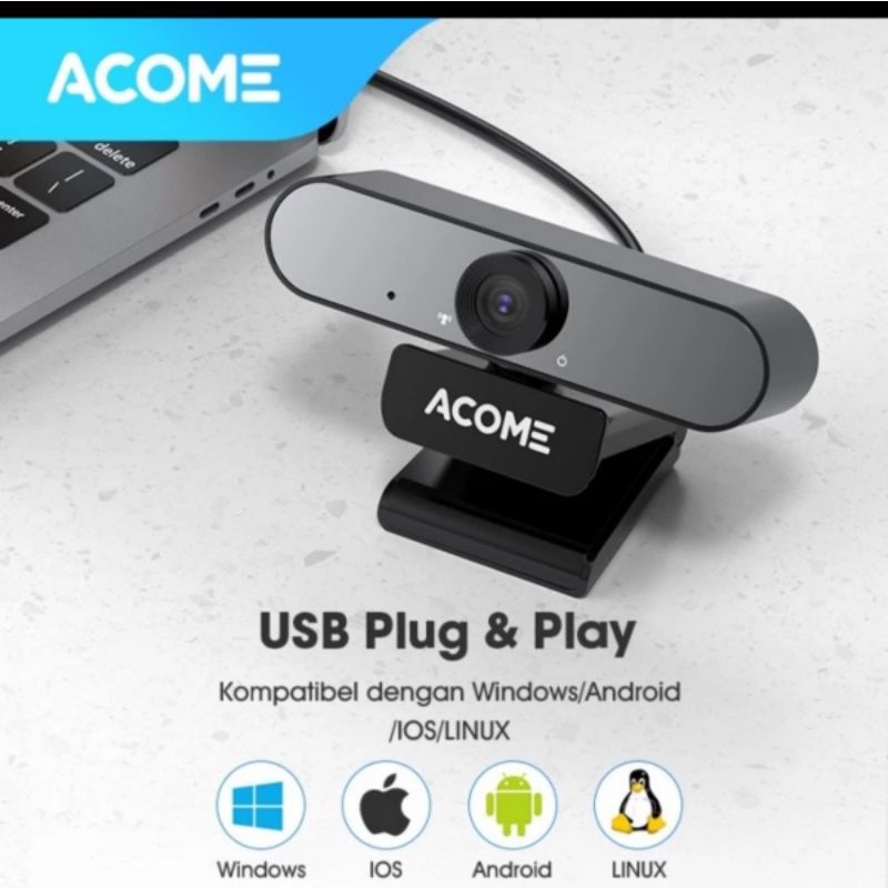 ACOME AWC11 Webcam 1080 HD USB Camera Microphone 360 Noice Reduction