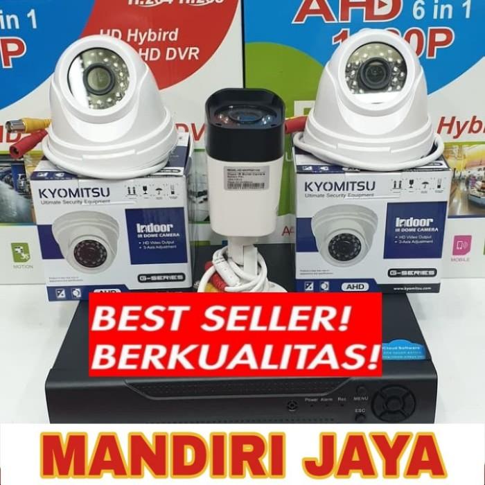 Dzaf | Paket Kamera Cctv Kyomitsu 3Kamera Hdd 500Gb Lengkap