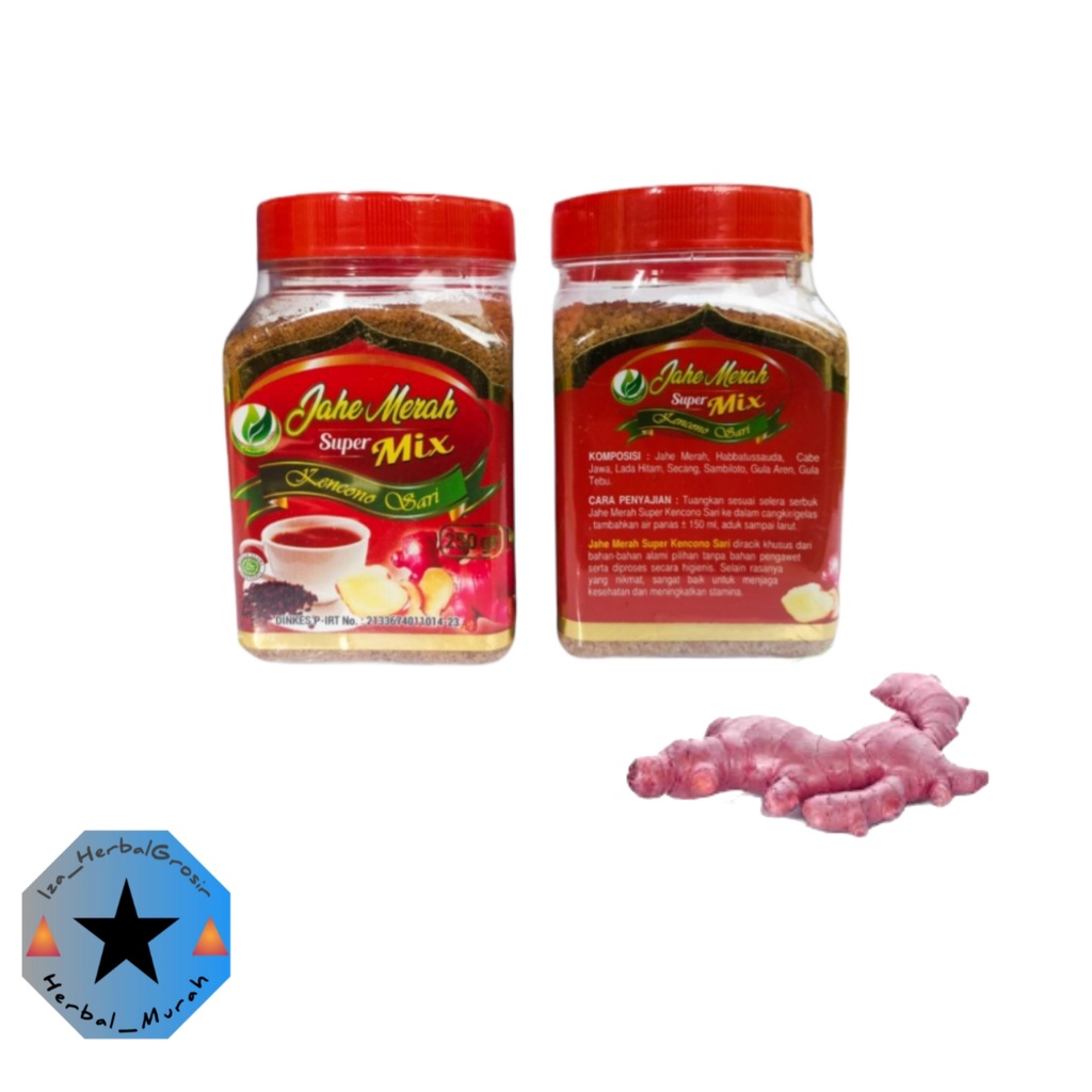 

PROMO!!!Jahe Merah Super MIX Kencono Sari 250 gr ORIGINAL Harga grosir