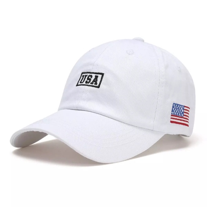 TOPI PRIA TOPI BASEBALL  USA/BASEBALL NEW MODEL LOGO BORDIR USA (COD)