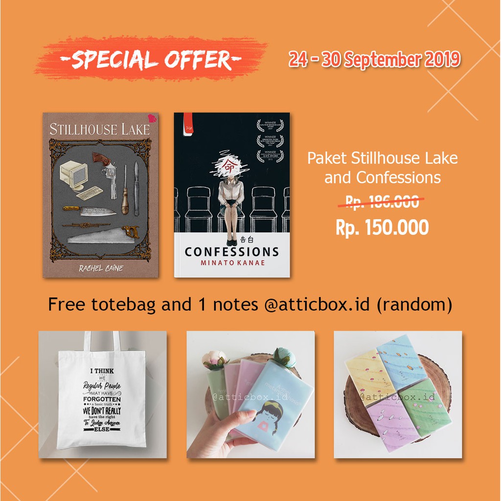 

Paket Stillhouse Lake+Confessions bonus notes+totebag