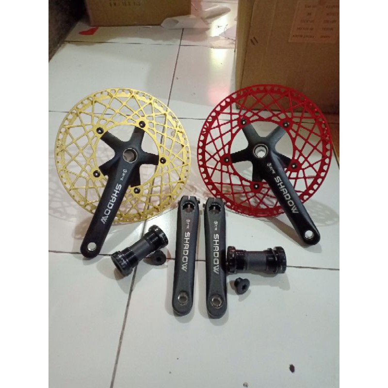 crankset syte shadow 58 t warna gold dan merah