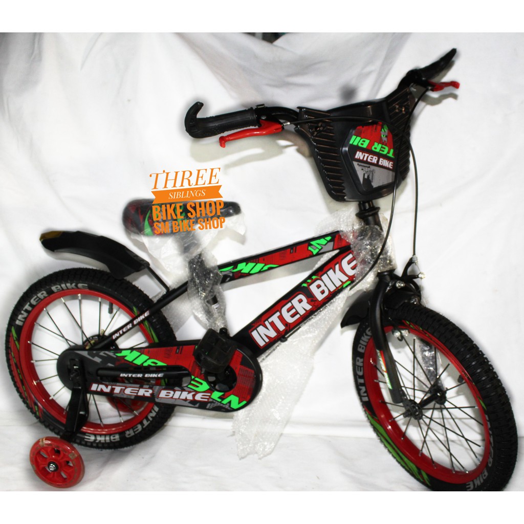 SEPEDA BMX ANAK INTERBIKE HITAM MERAH HIJAU 16 INCH