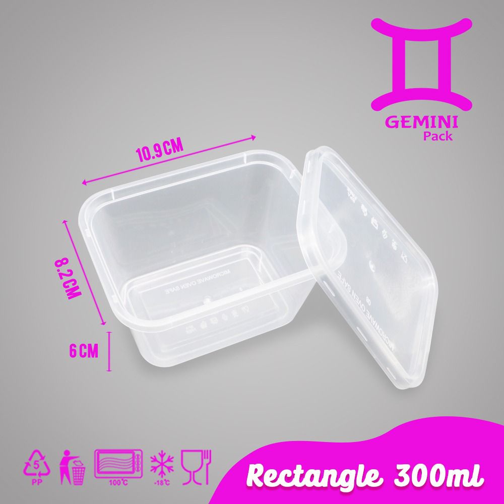 Jual Thinwall Kotak Makan Plastik Rect 300ml 25 Pcsfood Container Shopee Indonesia 5477
