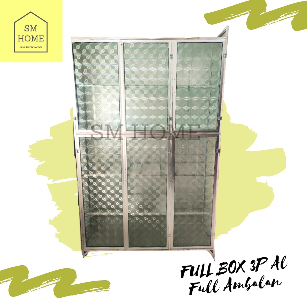 Rak Piring 3pintu Tutup Full box 3pintu Aluminium Ambalan