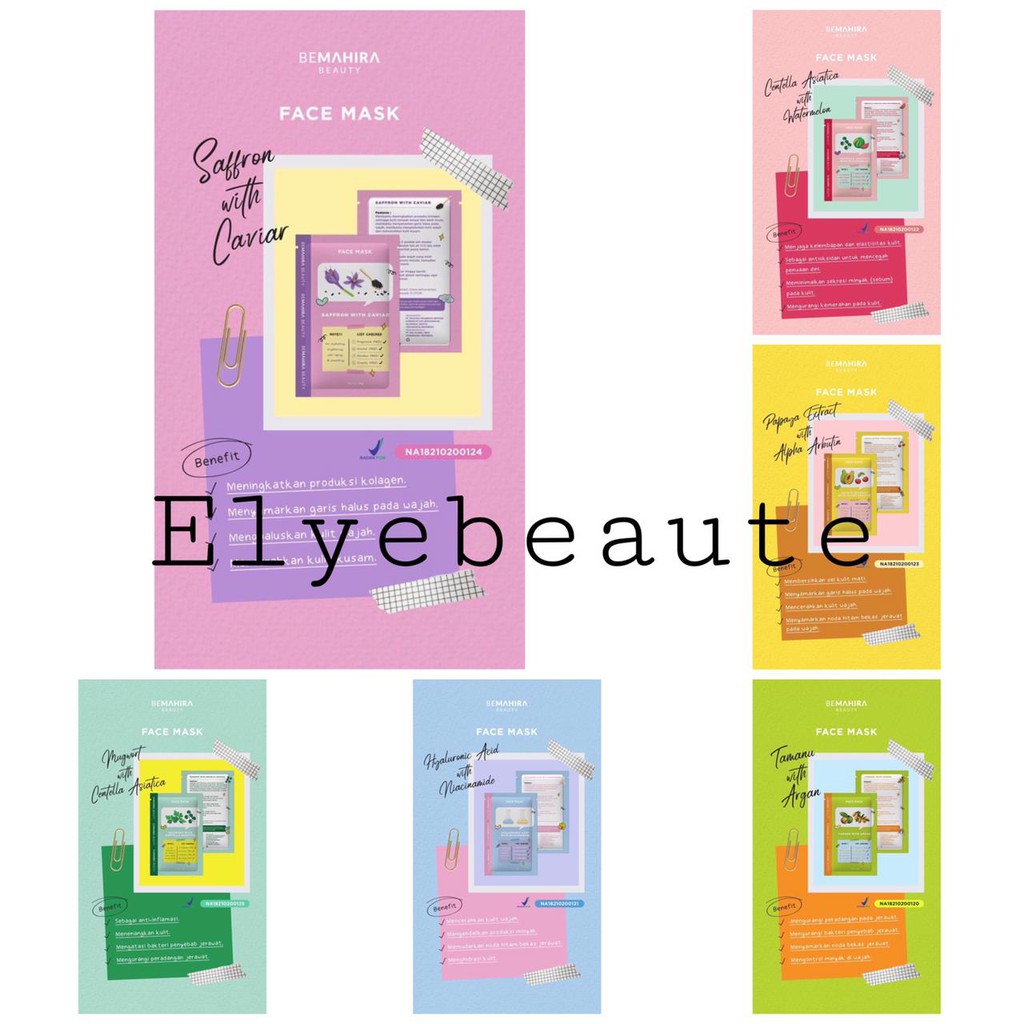 MASKER BPOM MASKER WASH OFF MASK BY BEMAHIRA BEAUTY 15GR FREE STIKER LUCU