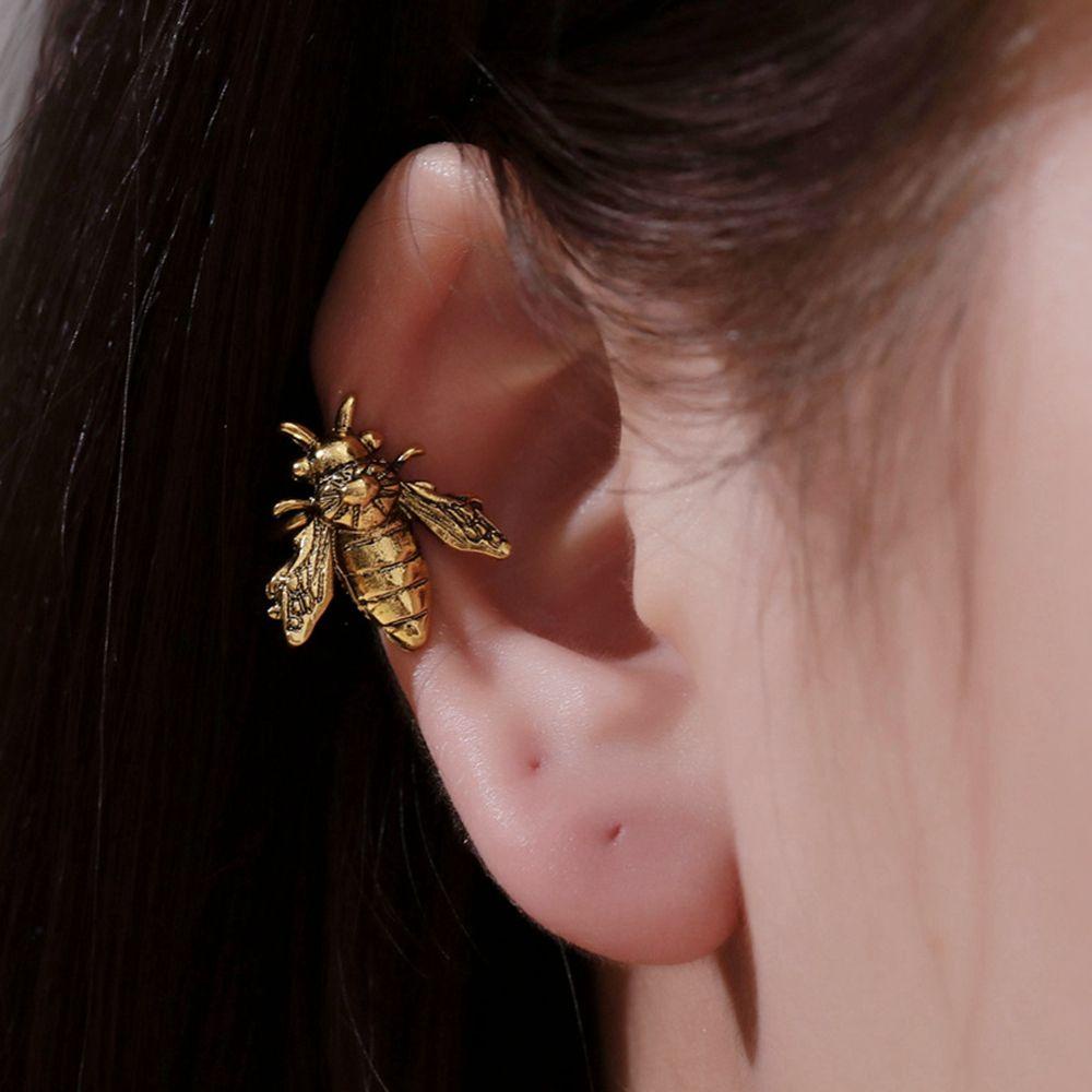 Lily 1PC Anting Tanpa Tindik Chic Wanita Lebah Serangga Note Manset Bungkus