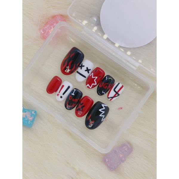 BTS Ugh custom press on fake nails kuku palsu nailart
