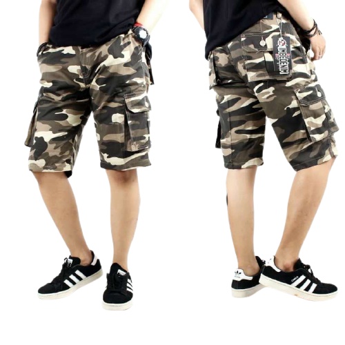 Celana Cargo Pendek Pria Dewasa Jumbo Loreng Army Distro Premium Size 28-38